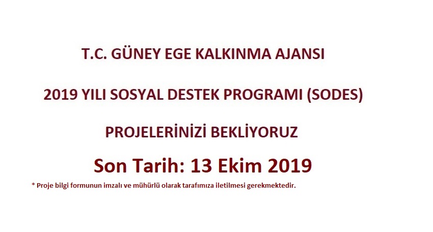 2019 YILI SOSYAL DESTEK PROGRAMI (SODES)